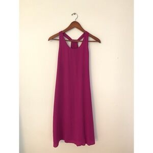 Cynthia Rowley Sz 4 100% Silk Dress Sleeveless Purplish Pink Lined  Minimalist